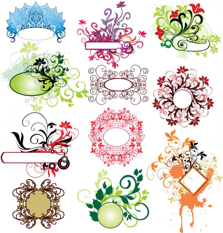 free vector 12 Practical Vector Floral Illustration